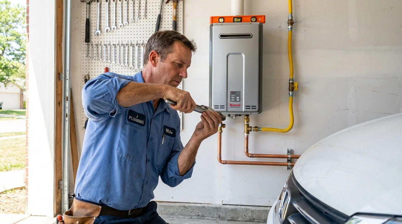 Tankless water heater installation by a Johns Plumbing LLC plumber in Claremont